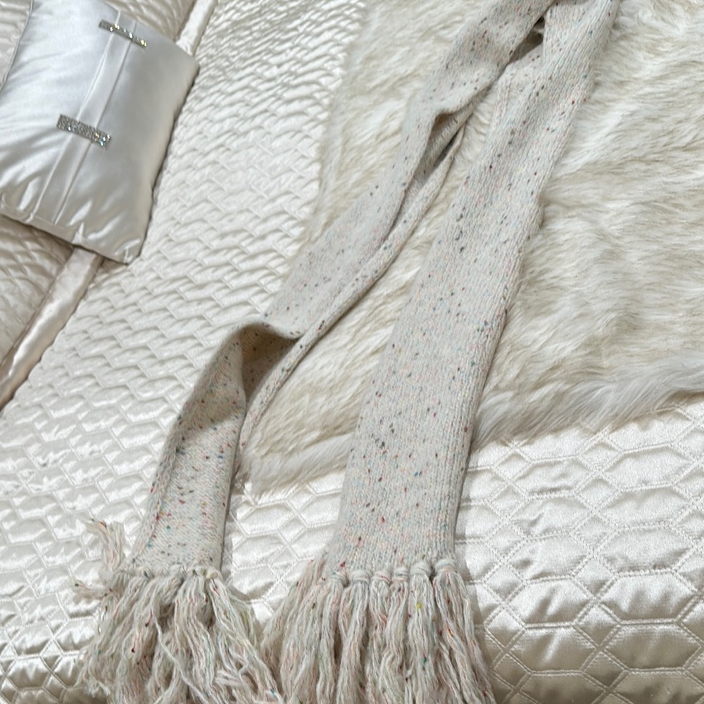 All Saints Cream Textured Scarf